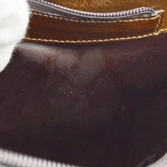 Gucci Vintage Brown Satchel Speckled And Glossy Leather With Bamboo - Picture 12 of 12